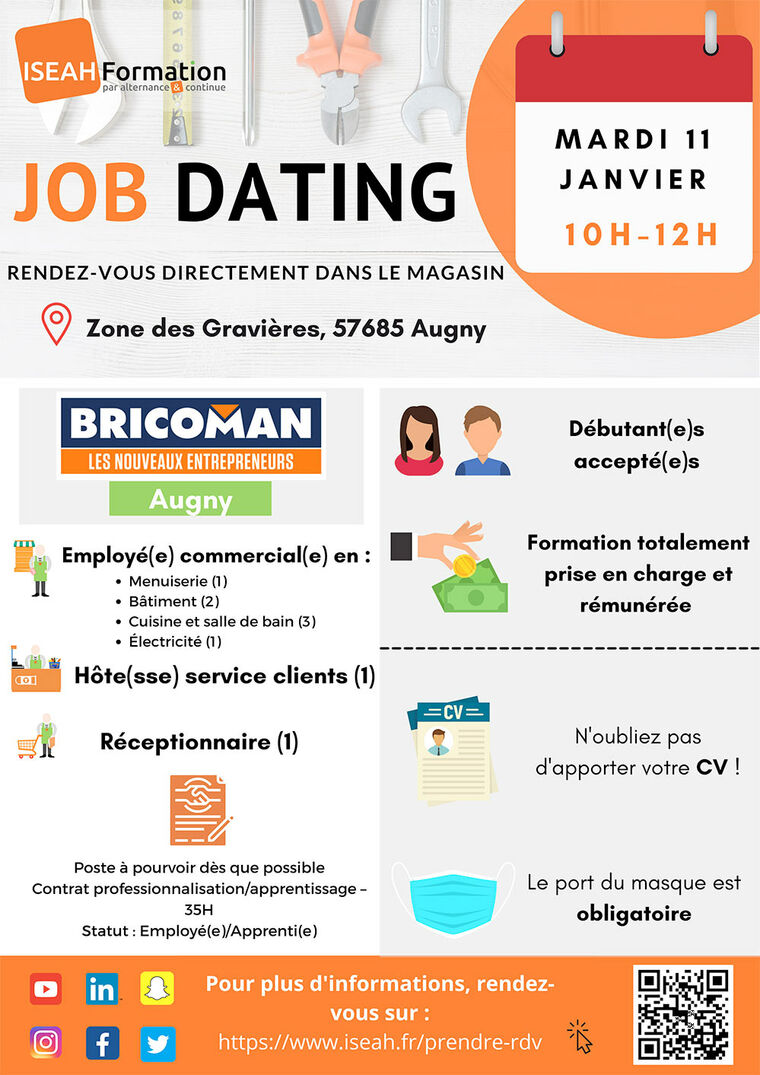 Job Dating : Bricoman Augny pour être employé commercial, hôte de caisse ou réceptionnaire
