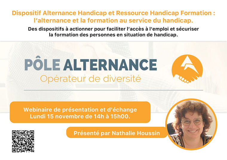 Affiche : webinaire du Pôle Alternance