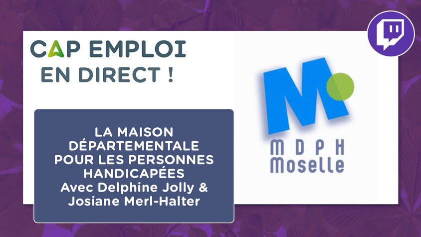 Logo de la MDPH Moselle (un M bleu avec un rond vert sur sa droite).