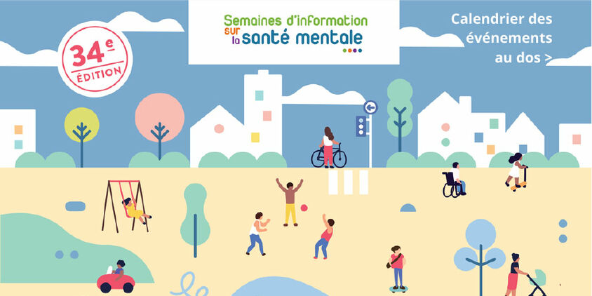 Affiche avec de petits dessins de personnes heureuses