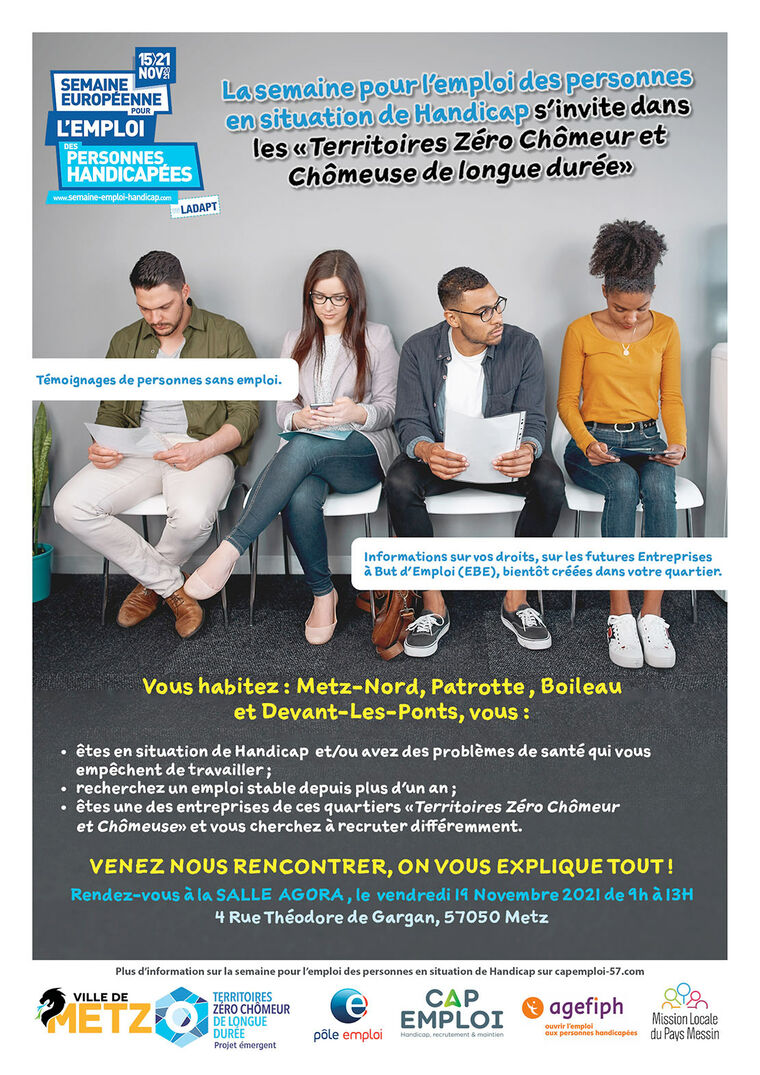 AFFICHE : La semaine pour l’emploi des personnes en situation de Handicap s’invite dans les «Territoires Zéro Chômeur & Chômeuse de longue durée»